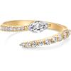 imagePAVOI 14K Gold Plated Cubic Zirconia Crossover Stackable Ring for Women  Marquise CZ Open Twist Eternity BandYellow Gold