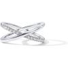 imagePAVOI 14K Gold Plated X Ring  Simulated Pav Diamond CZ Criss Cross Ring for WomenWhite Gold