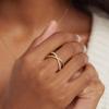 imagePAVOI 14K Gold Plated X Ring  Simulated Pav Diamond CZ Criss Cross Ring for WomenWhite Gold