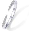 imagePAVOI 18K Gold Plated Open Eternity Ring  Cubic Zirconia Stacking Bands for Women  Dainty Stackable Rings for WomenWhite Gold