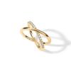 imagePAVOI 14K Gold Plated X Ring  Simulated Pav Diamond CZ Criss Cross Ring for WomenYellow Gold