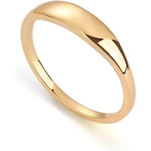 imagePAVOI 14K Gold Plated Chunky Signet Ring for Women  Womens Stackable BandsYellow Gold