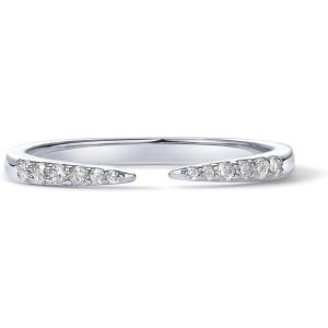 imagePAVOI 18K Gold Plated Open Eternity Ring  Cubic Zirconia Stacking Bands for Women  Dainty Stackable Rings for WomenWhite Gold