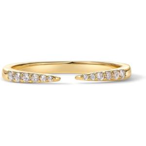imagePAVOI 18K Gold Plated Open Eternity Ring  Cubic Zirconia Stacking Bands for Women  Dainty Stackable Rings for WomenYellow Gold