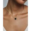 imagePAVOI 14K Gold Plated Clover Necklaces for Women  Lucky Four Leaf Clover Necklace Pendant  Trendy Flower Black Onyx Gemstone Mother of Pearl Jewelry GiftsWhite Gold