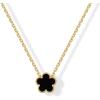 imagePAVOI 14K Gold Plated Clover Necklaces for Women  Lucky Four Leaf Clover Necklace Pendant  Trendy Flower Black Onyx Gemstone Mother of Pearl Jewelry GiftsYellow Gold