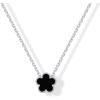 imagePAVOI 14K Gold Plated Clover Necklaces for Women  Lucky Four Leaf Clover Necklace Pendant  Trendy Flower Black Onyx Gemstone Mother of Pearl Jewelry GiftsWhite Gold