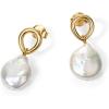 imagePAVOI 14K Gold Plated Pearl Earrings for Women  Pearl Statement Drop Bridal Earrings  Sterling Silver Posts Dangle Studs Gold Wedding JewelryYellow Gold