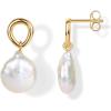 imagePAVOI 14K Gold Plated Pearl Earrings for Women  Pearl Statement Drop Bridal Earrings  Sterling Silver Posts Dangle Studs Gold Wedding JewelryYellow Gold