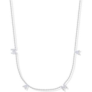 imagePAVOI 14K Gold Plated Mom Necklace for Women  Cubic Zirconia Mama Necklace Gold Jewelry Gifts for Mothers Day  Dainty Pendant New Mom JewelryWhite Gold