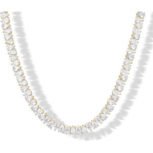 imagePAVOI 14K Gold Plated Pear Cubic Zirconia Tennis Necklace for Women  Tennis Chain Necklaces  Sizes 15quot and 18quotYellow Gold