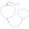 imagePAVOI 14K Gold Plated Hand Chains for Women  Adjustable Hand Chain Bracelet and Ring  Trendy Gold Handchain Bracelet Stack Summer Jewelry  Beads Pearl and Cubic Zirconia Body JewelryWhite Gold
