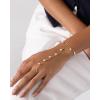 imagePAVOI 14K Gold Plated Hand Chains for Women  Adjustable Hand Chain Bracelet and Ring  Trendy Gold Handchain Bracelet Stack Summer Jewelry  Beads Pearl and Cubic Zirconia Body JewelryWhite Gold