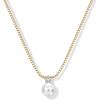 imagePAVOI 14K Gold Plated Pearl Pendant Necklaces for Women  Dainty Pearl Necklace Drop with Cubic Zirconia  Simple Wedding Jewelry for Brides ampamp BridesmaidsYellow Gold