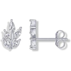 imagePAVOI 14K Gold Plated Cubic Zirconia Stud Earrings for Women  Sterling Silver Posts Statement Crystal Cluster Wedding Earrings for Brides ampamp Bridesmaids  Trendy CZ Pearl Studs Wedding JewelryWhite Gold