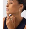 imagePAVOI 14K Gold Plated Chunky Open Statement Rings for Women  Bold Hammered Double Pebble Stackable Ring  Trendy Geometric Organic Fashion Bands JewelryWhite Gold