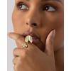 imagePAVOI 14K Gold Plated Chunky Open Statement Rings for Women  Bold Hammered Double Pebble Stackable Ring  Trendy Geometric Organic Fashion Bands JewelryWhite Gold