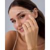 imagePAVOI 14K Gold Plated Solid 925 Sterling Silver CZ Simulated Diamond Stackable Ring Eternity Bands for Women2Pack White Gold  Yellow Gold