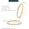 imagePAVOI 14K Gold Plated Solid 925 Sterling Silver CZ Simulated Diamond Stackable Ring Eternity Bands for Women2Pack Yellow Gold