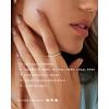 imagePAVOI 14K Gold Plated Solid 925 Sterling Silver CZ Simulated Diamond Stackable Ring Eternity Bands for WomenWhite Gold