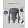 imagePAVOI ACTIVE Buttery Soft Long Sleeve Body Suits for Women  Double Lined Thong Bodysuits Top Crew Neck  Everyday EssentialsThunder