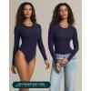 imagePAVOI ACTIVE Buttery Soft Long Sleeve Body Suits for Women  Double Lined Thong Bodysuits Top Crew Neck  Everyday EssentialsTwilight
