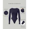 imagePAVOI ACTIVE Buttery Soft Long Sleeve Body Suits for Women  Double Lined Thong Bodysuits Top Crew Neck  Everyday EssentialsTwilight