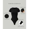 imagePAVOI ACTIVE Buttery Soft Short Sleeve Bodysuit for Women Double Lined Thong Bodysuit Crew Neck TShirt  Everyday EssentialsBlack