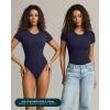 imagePAVOI ACTIVE Buttery Soft Short Sleeve Bodysuit for Women Double Lined Thong Bodysuit Crew Neck TShirt  Everyday EssentialsTwilight