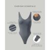 imagePAVOI ACTIVE Deep V Neck Bodysuit for Women  Double Lined Scoop Back Sleeveless Bodysuits Sexy Thong  Everyday EssentialsThunder