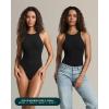 imagePAVOI ACTIVE High Neck Sleeveless Bodysuit for Women  Double Lined Thong Bodysuits Racerback Tank Top  Everyday EssentialsBlack