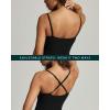 imagePAVOI ACTIVE Square Neck Cami Bodysuit for Women Adjustable Spaghetti Strap Bodysuit Double Lined Thong  Everyday EssentialsBlack