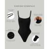 imagePAVOI ACTIVE Square Neck Cami Bodysuit for Women Adjustable Spaghetti Strap Bodysuit Double Lined Thong  Everyday EssentialsBlack
