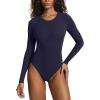 imagePAVOI ACTIVE Buttery Soft Long Sleeve Body Suits for Women  Double Lined Thong Bodysuits Top Crew Neck  Everyday EssentialsTwilight