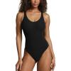 imagePAVOI ACTIVE Deep V Neck Bodysuit for Women  Double Lined Scoop Back Sleeveless Bodysuits Sexy Thong  Everyday EssentialsBlack