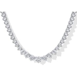 imagePAVOI 14K Gold Plated Graduated Tennis Necklaces for Women  Cubic Zirconia Tennis Necklace for Brides ampamp Bridesmaids  Simulated Diamond Chain Trendy Wedding JewelryWhite Gold