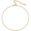 imagePAVOI 14K Gold Plated Chain Anklets for Women  Minimalist Link Chain Ankle Bracelet  Dainty Gold Anklets for Women  Trendy Summer Beach Jewelry Gifts  Snake Figaro Mariner Paperclip BeadedBeaded