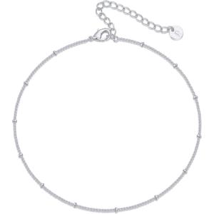 imagePAVOI 14K Gold Plated Chain Anklets for Women  Minimalist Link Chain Ankle Bracelet  Dainty Gold Anklets for Women  Trendy Summer Beach Jewelry Gifts  Snake Figaro Mariner Paperclip BeadedBeaded