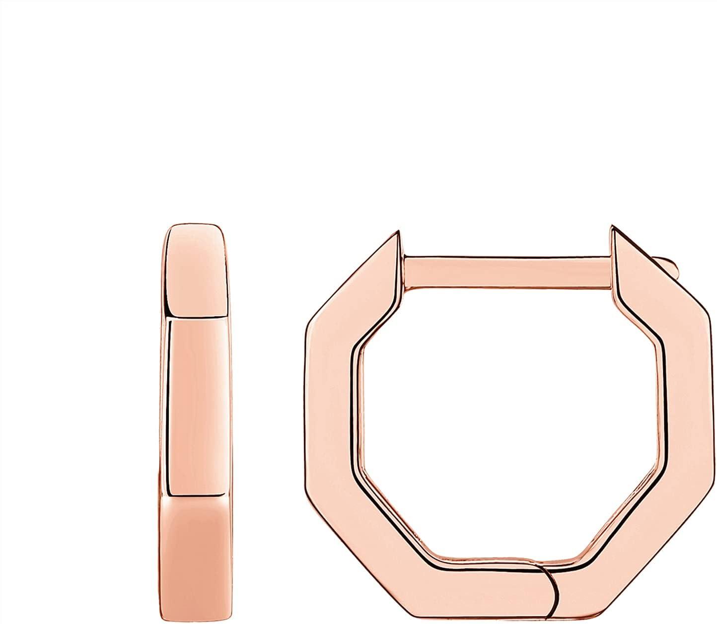 imagePAVOI 14K Gold Plated Chunky Huggies Earrings for Women  925 Sterling Silver Posts Small Gold Huggie Hoop Earrings  Ultra Thick Hoops Trendy JewelryRose Gold