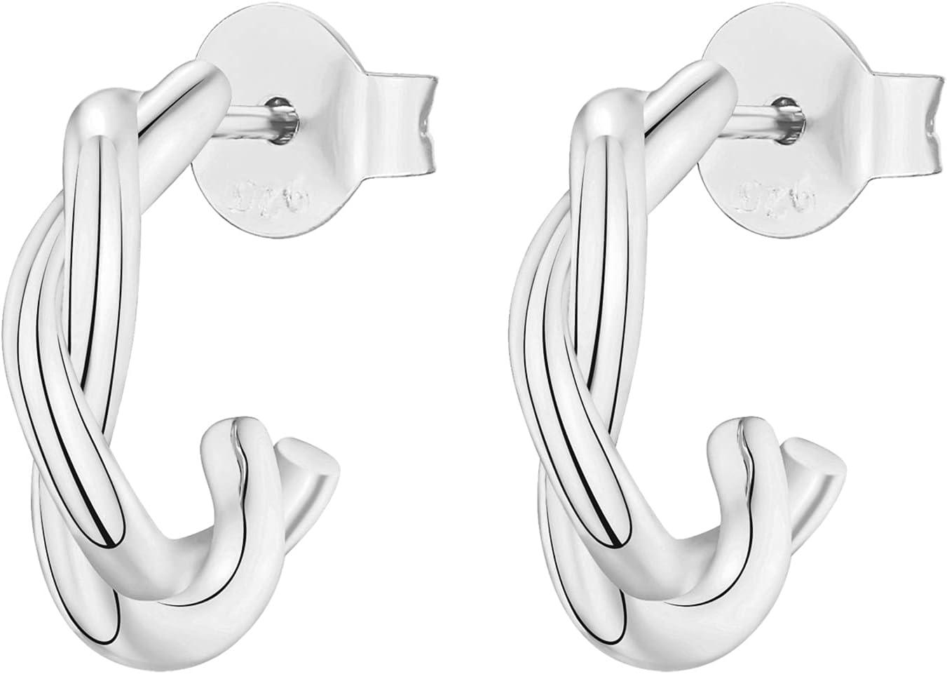 imagePAVOI 14K Gold Plated Chunky Huggies Earrings for Women  925 Sterling Silver Posts Small Gold Huggie Hoop Earrings  Ultra Thick Hoops Trendy JewelryWhite Gold