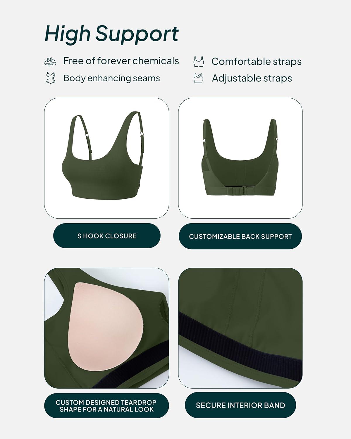 imagePAVOI ACTIVE Racerback Adjustable Sports Bra for Women  High Support Convertible Straps High Impact Workout Bras  HiPerformArmy