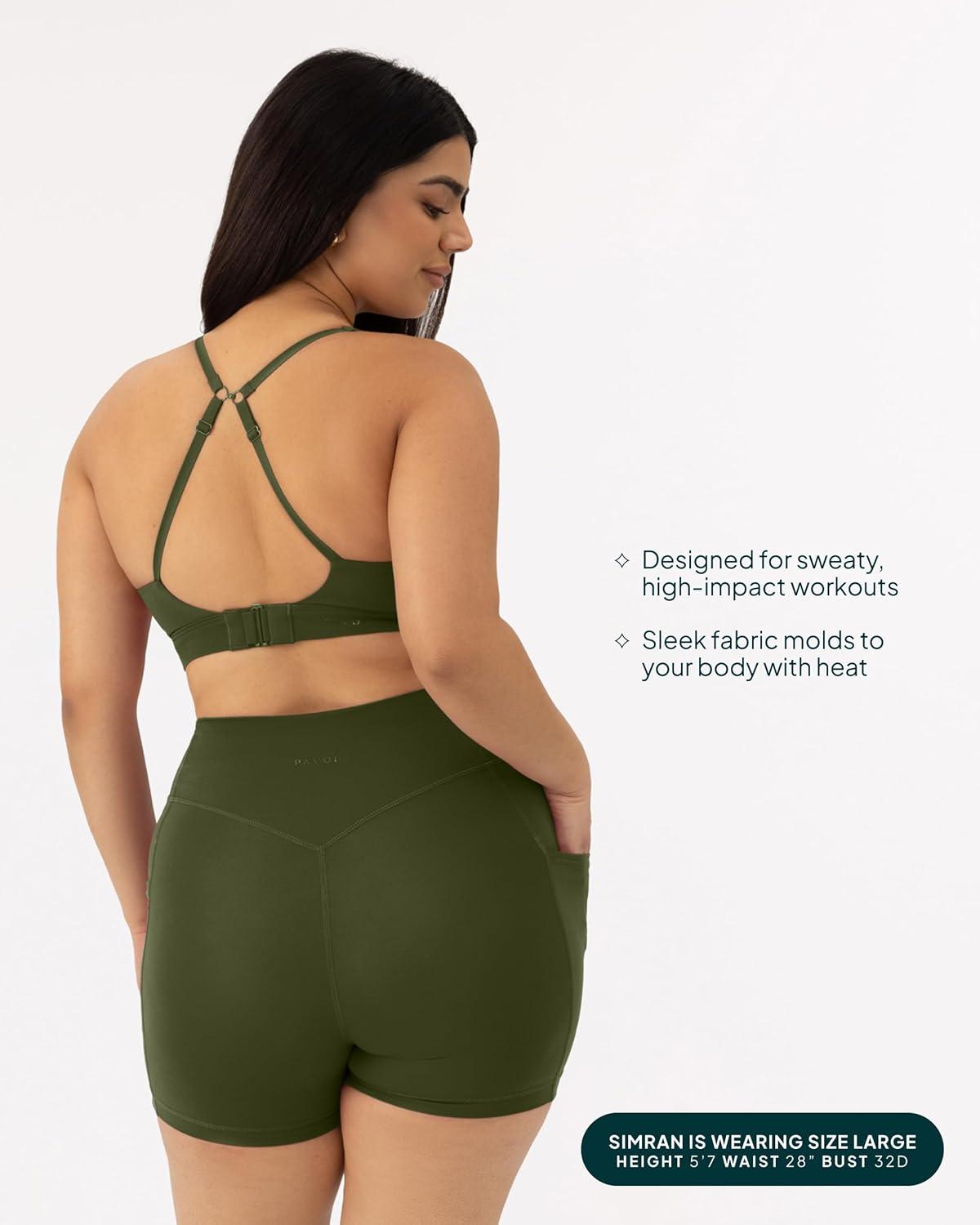 imagePAVOI ACTIVE Racerback Adjustable Sports Bra for Women  High Support Convertible Straps High Impact Workout Bras  HiPerformArmy