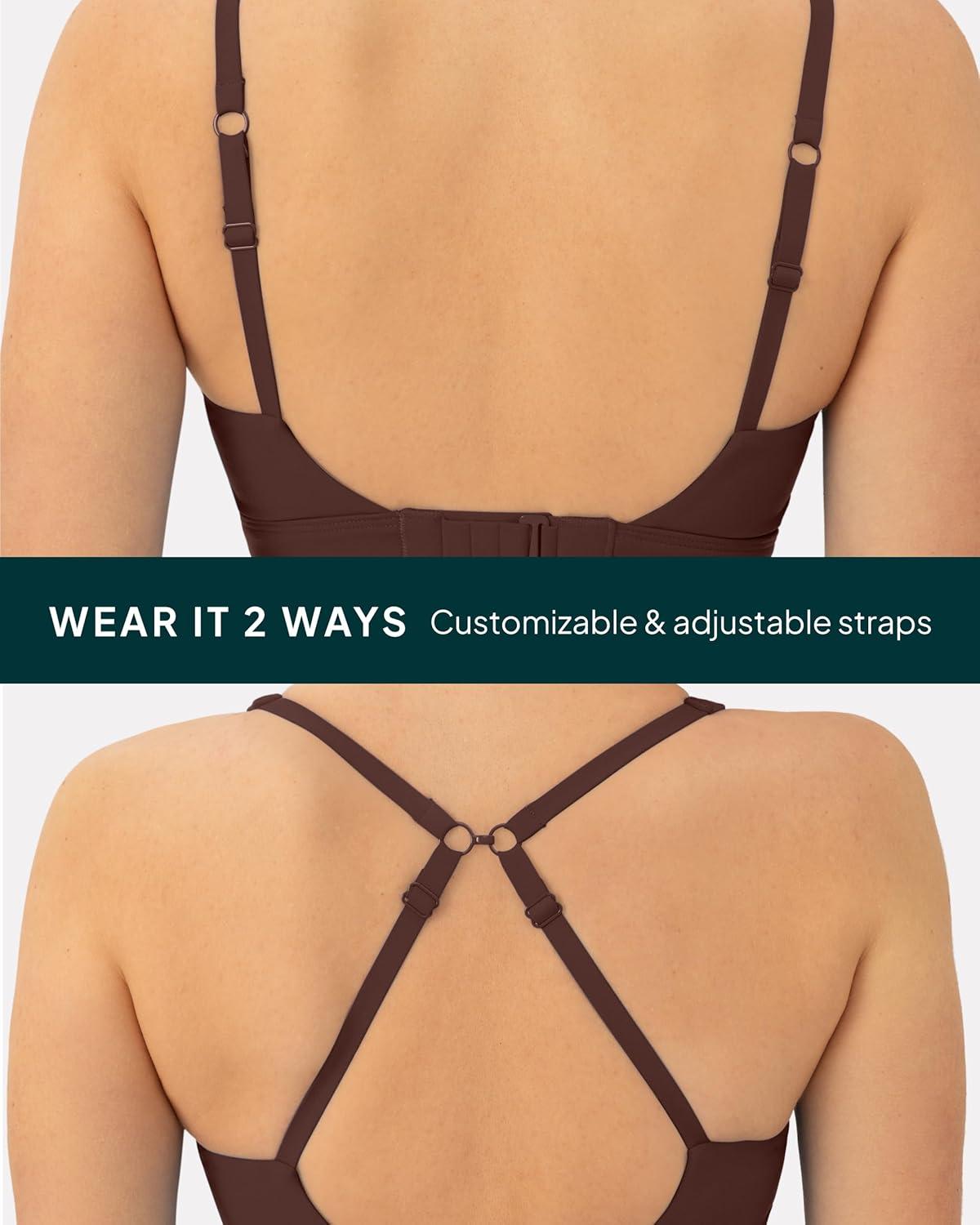 imagePAVOI ACTIVE Racerback Adjustable Sports Bra for Women  High Support Convertible Straps High Impact Workout Bras  HiPerformCocoa