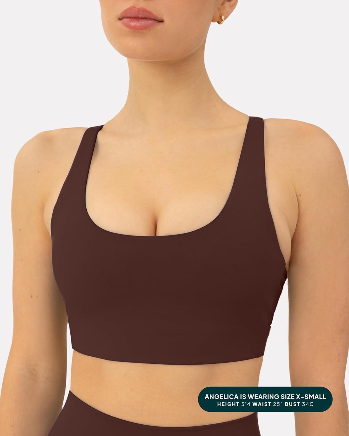 imagePAVOI ACTIVE Racerback Adjustable Sports Bra for Women  High Support Convertible Straps High Impact Workout Bras  HiPerformCocoa