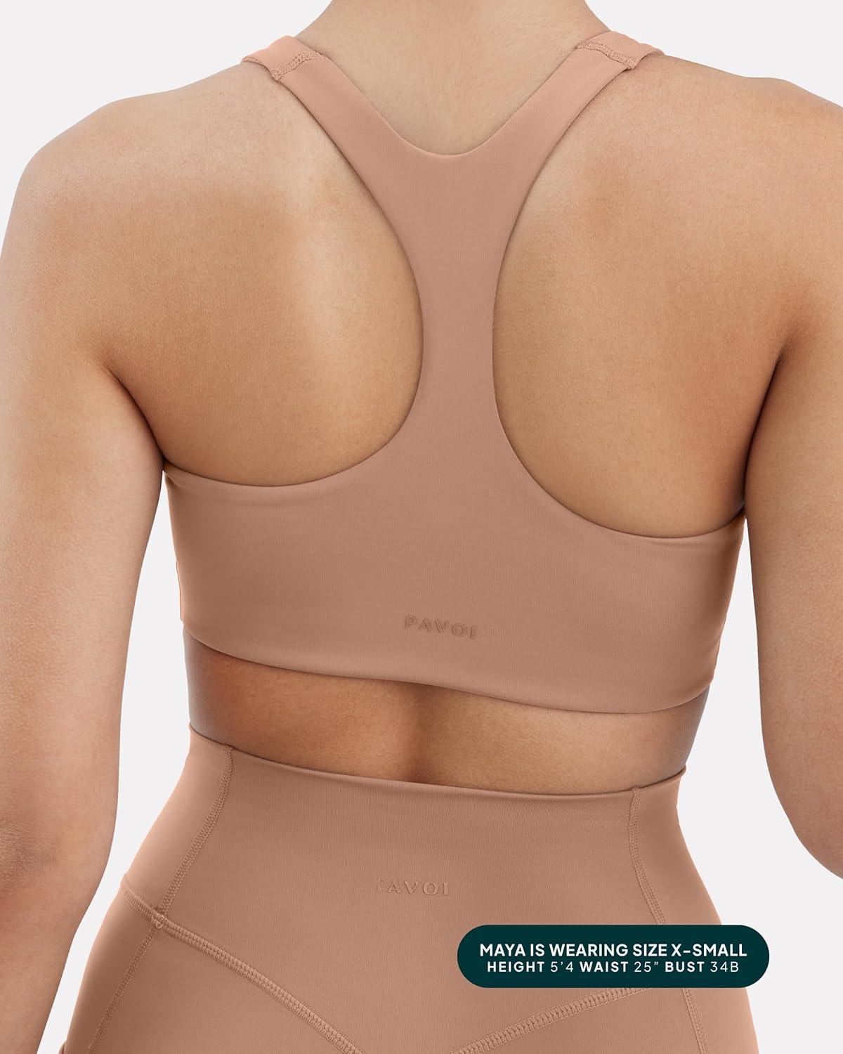 imagePAVOI ACTIVE Racerback Supportive Sports Bras for Women  High Support Scoop Neck Gym Workout Bra Removable Pads  HiPerformSienna