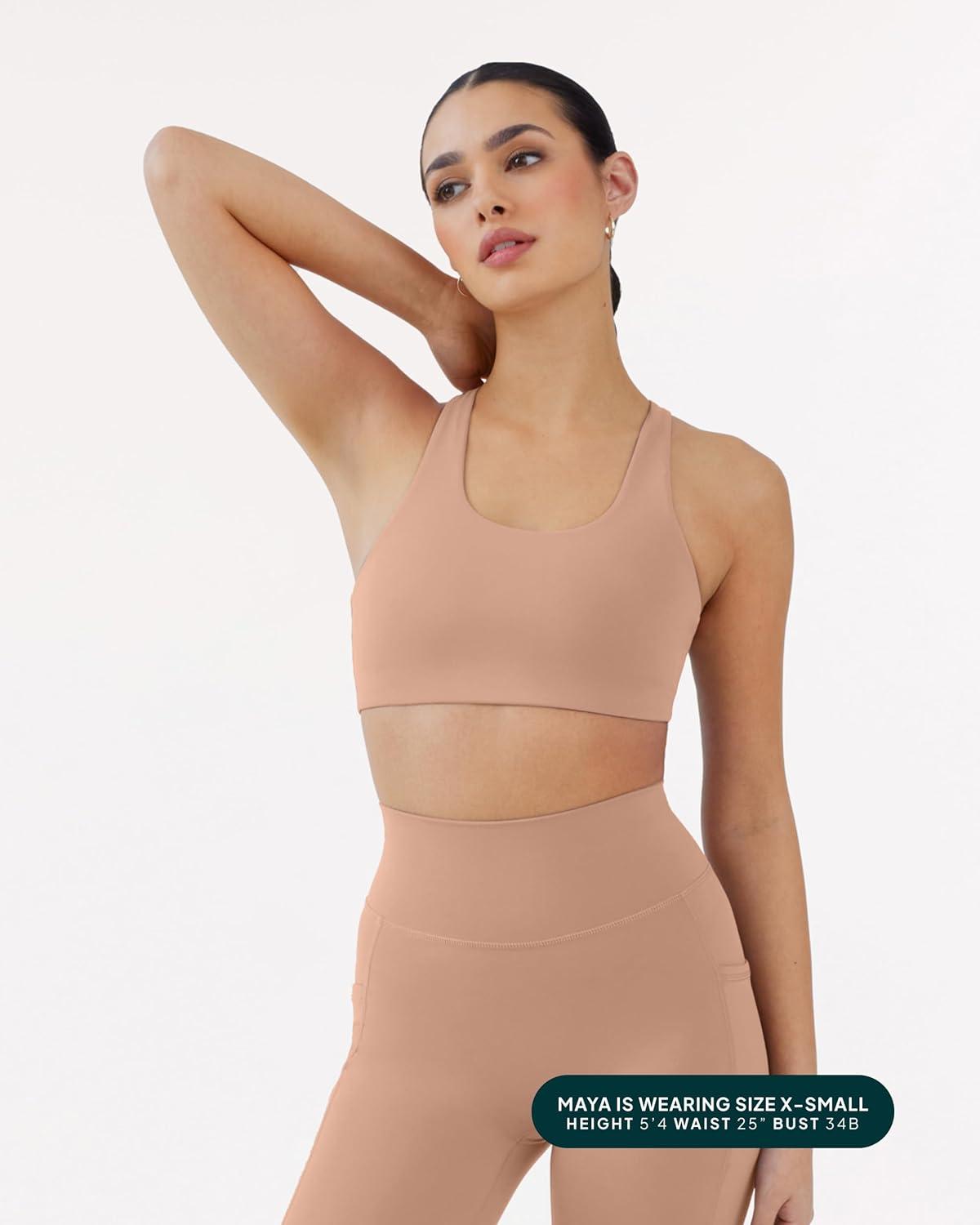 imagePAVOI ACTIVE Racerback Supportive Sports Bras for Women  High Support Scoop Neck Gym Workout Bra Removable Pads  HiPerformSienna