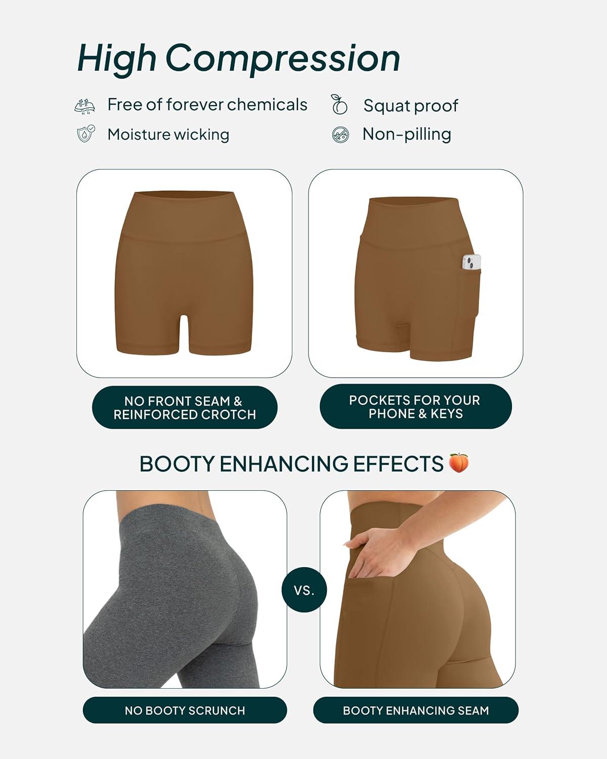 imagePAVOI ACTIVE Shorts with Pockets  Compressive High Waisted Butt Sculpting 4quot ampamp 6quot Womens Biker Shorts  HiPerform XXS to 3XCafe