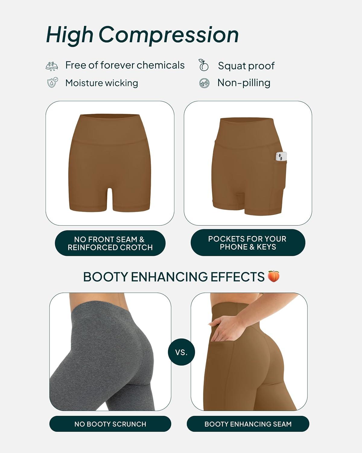 imagePAVOI ACTIVE Shorts with Pockets  Compressive High Waisted Butt Sculpting 4quot ampamp 6quot Womens Biker Shorts  HiPerform XXS to 3XCafe