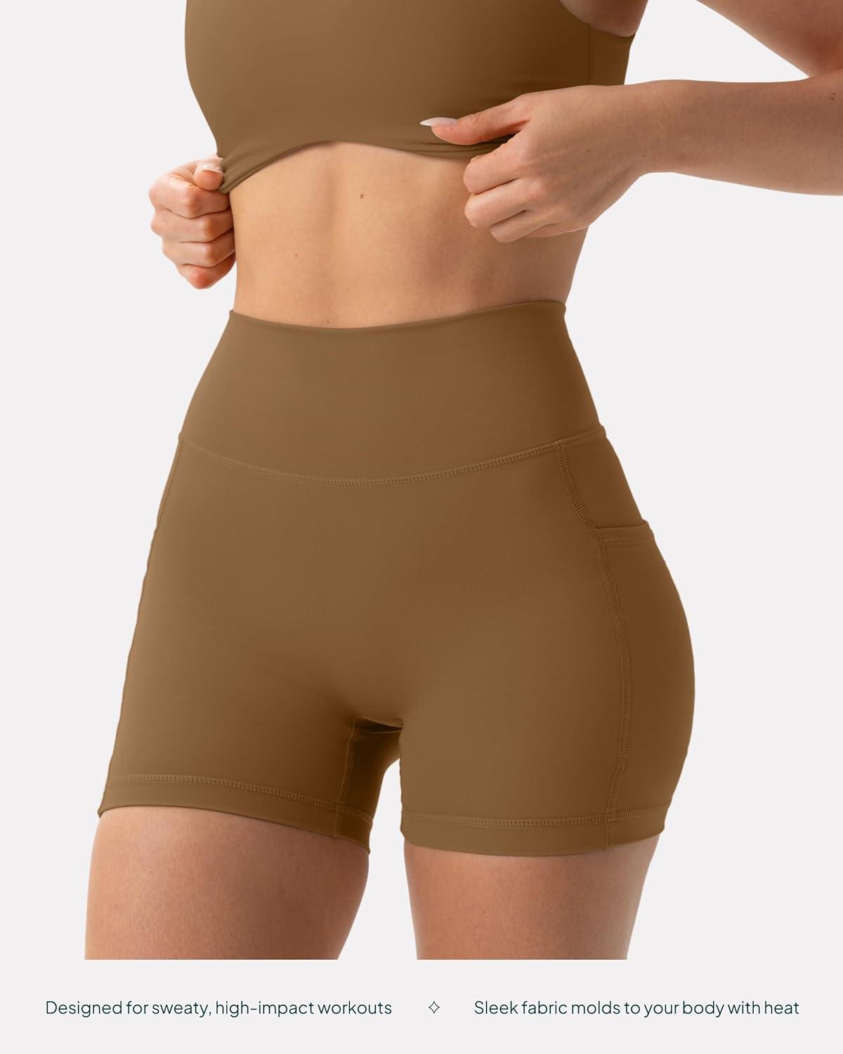 imagePAVOI ACTIVE Shorts with Pockets  Compressive High Waisted Butt Sculpting 4quot ampamp 6quot Womens Biker Shorts  HiPerform XXS to 3XCafe