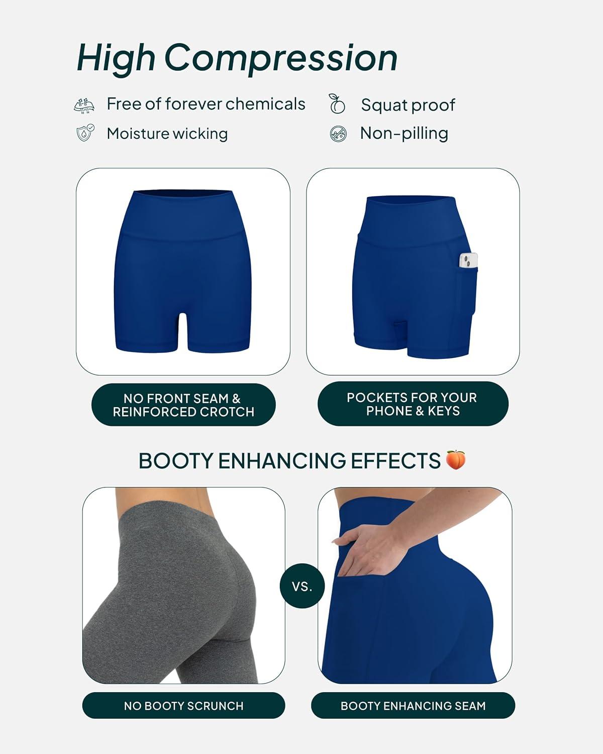 imagePAVOI ACTIVE Shorts with Pockets  Compressive High Waisted Butt Sculpting 4quot ampamp 6quot Womens Biker Shorts  HiPerform XXS to 3XIndigo